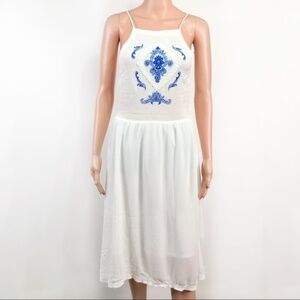 H&M Divided White Blue Paisley Print Cami Dress 6